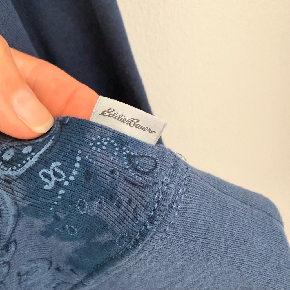 Eddie Bauer‎ Cotton Blend Paisley Ribbed Long Sleeve Tee (2XL) Stretch Comfort - Picture 6 of 14